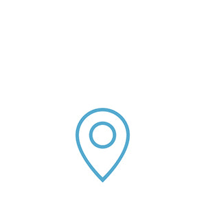 Blue icon of location pin.